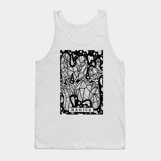 Magick Crystals - Tarot Style Black and White Illustration
